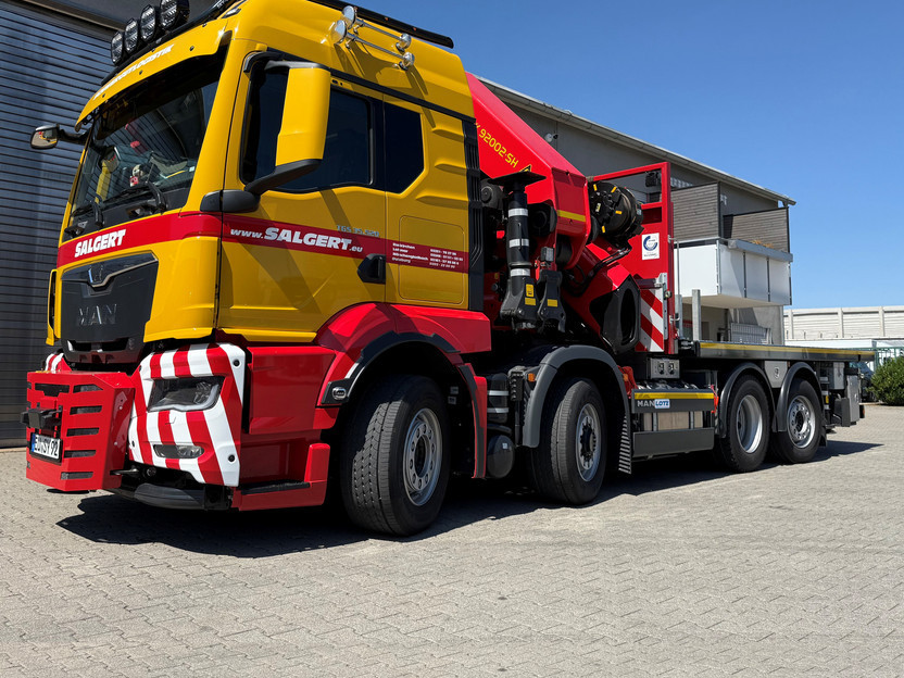Salgert Transporteinheit mit Ladekran: Palfinger Kran PK 92000 SH auf MAN TGS 35.480 