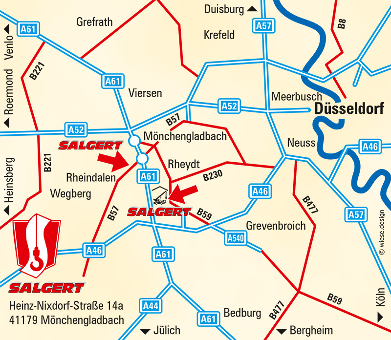 Anfahrt Salgert Mönchengladbach